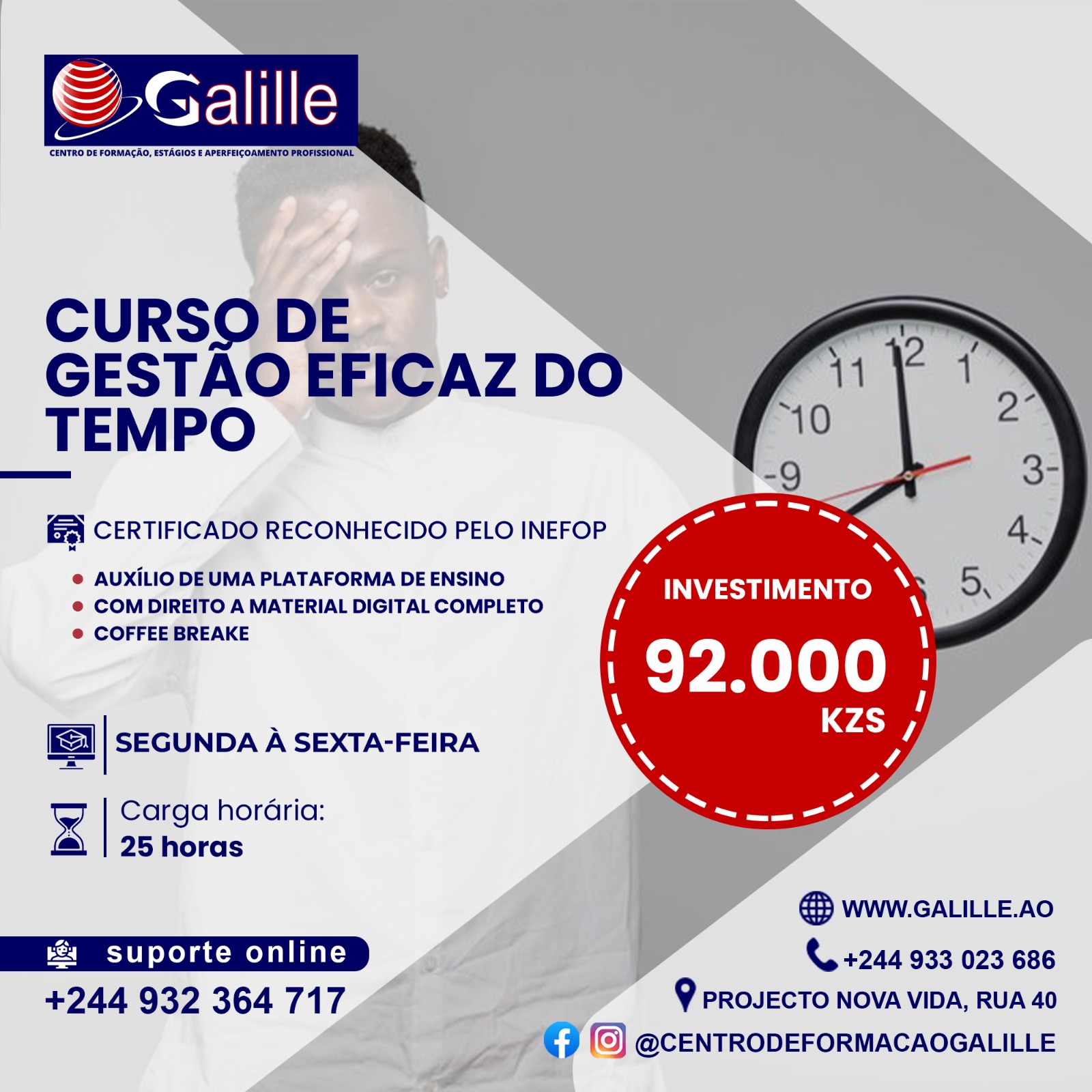 Curso de Gestão eficaz do Tempo